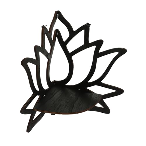 FONDOTIN Schwebendes Holz Eckregal Lotusform Stabiles Wandregal mit Hohlraum Design Multifunktionales Display Regal für Wohnzimmer Schlafzimmer Bad Stilvolle Wanddekoration und von FONDOTIN