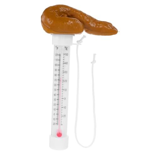 FONDOTIN Schwimmendes Poolthermometer Poop-form Witterungsbeständig Leicht Ablesbar für Schwimmbäder und Spa Lustiges Wasserthermometer mit Schwimmendem Design für Indoor Outdoor Spa von FONDOTIN