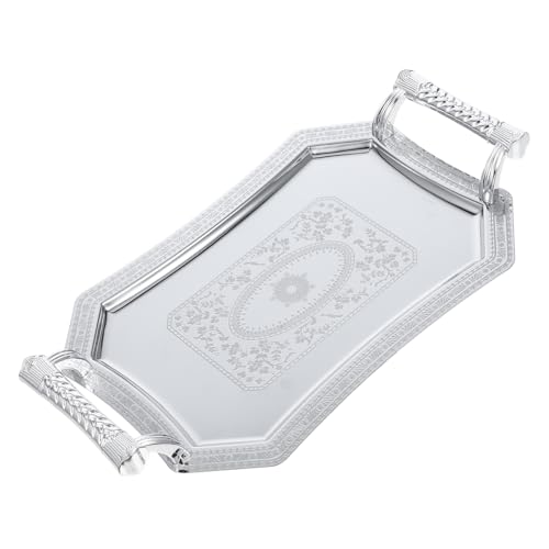 FONDOTIN Serviertablett Geometrisches Design Europäischer Stil Vielseitiges Obst und Snacktablett Robustes Teetablett für Zuhause Büro Party und Picknick FONDOTIN Serviertablett Geometrisches Design Europäischer Stil Vielseitiges Obst und Snacktablett Robustes Teetablett für Zuhause Büro Party und Picknick von FONDOTIN