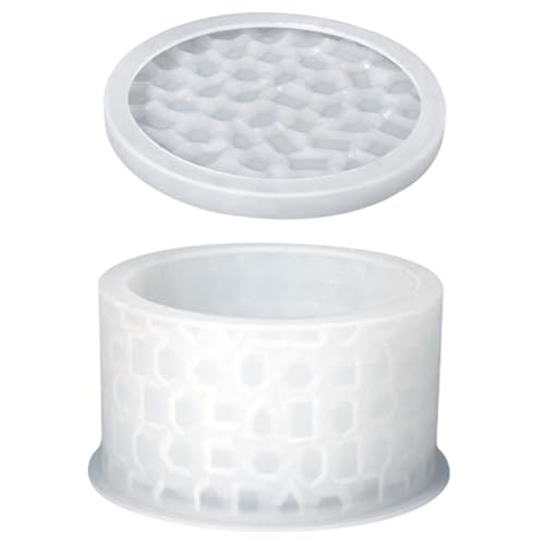 FONDOTIN Silikonform DIY Aufbewahrungsbox Rund Flexibel Reißfest Einfach zu Entformen Langlebig und Waschbar für Bastelprojekte und Schmuckkästchen Herstellung von FONDOTIN