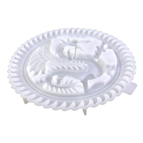 FONDOTIN Silikonform Epoxidharz Dragon Embossment Flexible Gießform für DIY Kunsthandwerk Langlebige Runde Drachenplatte Praktische und Einfache Reinigung zum Basteln und Dekorieren FONDOTIN Silikonform Epoxidharz Dragon Embossment Flexible Gießform für DIY Kunsthandwerk Langlebige Runde Drachenplatte Praktische und Einfache Reinigung zum Basteln und Dekorieren von FONDOTIN