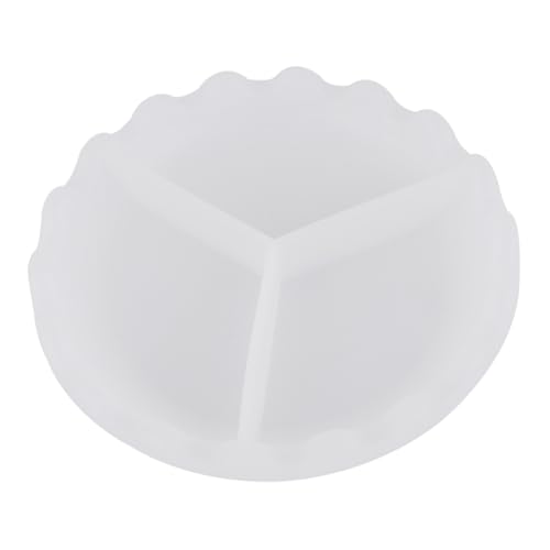 FONDOTIN Silikonform Rundes DIY Tablett Gießform für Epoxidharz Kristallharz Spiegelmuster Weiß Non Stick Umweltfreundlich Wiederverwendbar für Kreative Bastelprojekte von FONDOTIN