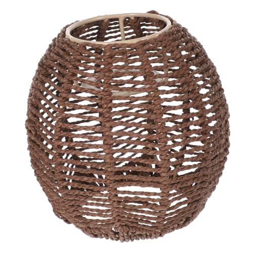 FONDOTIN Simulierter Rattan Lampenschirm Deckenleuchte Vintage Design Geflochtene Pendelleuchte Für Wohnzimmer Schlafzimmer Hotel Restaurant FONDOTIN Simulierter Rattan Lampenschirm Deckenleuchte Vintage Design Geflochtene Pendelleuchte Für Wohnzimmer Schlafzimmer Hotel Restaurant von FONDOTIN