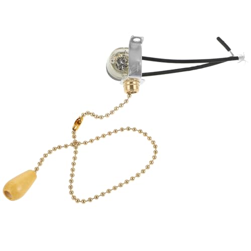 FONDOTIN Stabiler Lampenschalter mit Zugkette Zugschalter Ersatz für Deckenlampe und Wandleuchte Langlebiger Lichtschalter mit Isolierung für Badezimmer und Wohnraum DIY Zubehör von FONDOTIN