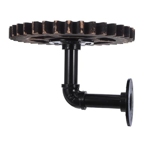 FONDOTIN Steampunk Gear Design Wandregal Industrial Rohr Regal Aus Gusseisen Robust Für Wohnzimmer Küche Schlafzimmer Balkon Amerikanischer Landhausstil Vintage Eisen Ablage von FONDOTIN