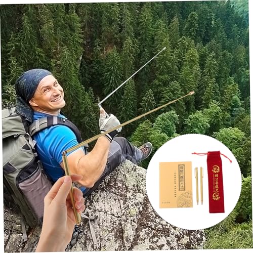 FONDOTIN Teleskopische Wünschelruten aus Edelstahl und Messing Tragbare Dowsing Stäbe im Stift design mit Tasche Langlebige Schatzsuche und Wasserfindung Multifunktionales Werkzeug für von FONDOTIN