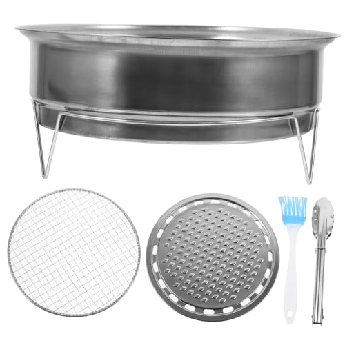 FONDOTIN Tragbarer Edelstahl Holzkohlegrill mit Abnehmbaren Beinen Kompakter Outdoor Grill für Camping und Picknick Platzsparender Bbq Grillrost für Zuhause und Unterwegs von FONDOTIN