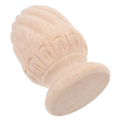 FONDOTIN Unlackierter Holz Säulenabschlussposten mit Luxuriösem Ananas Schnitzdesign Europäischer Holzschnitzerei Vielseitig für Treppen Möbel und DIY Dekoration von FONDOTIN