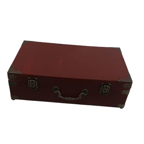 FONDOTIN Vintage Holz Aufbewahrungsbox mit Griff Große Retro Schatztruhe für Spielkarten Schmuck und Zertifikate Tragbare Holzbox für Sammelobjekte und Büroorganisation FONDOTIN Vintage Holz Aufbewahrungsbox mit Griff Große Retro Schatztruhe für Spielkarten Schmuck und Zertifikate Tragbare Holzbox für Sammelobjekte und Büroorganisation von FONDOTIN