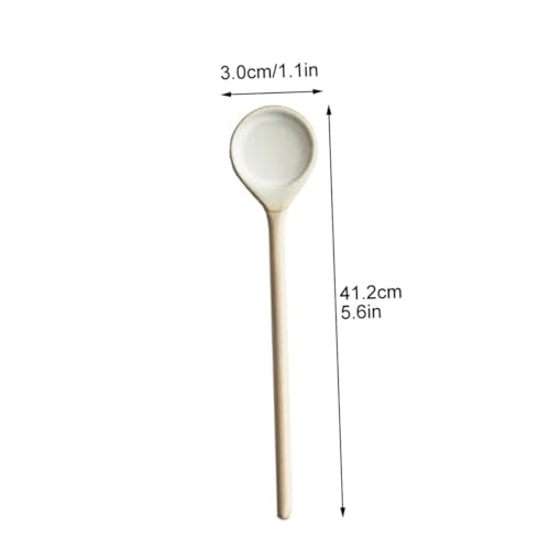 FONDOTIN Vintage Keramik Kaffeelöffel mit Langem Griff Retro Rührlöffel aus Robustem Langlebigem Material Glatte Oberfläche Leicht und Praktisch für Kaffee Gewürze und Desserts zu Hause von FONDOTIN