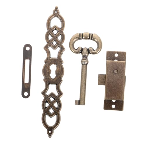 FONDOTIN Vintage Metall Türzylinder für Standuhr DIY Antike Robuste Uhrenschloss Beschläge mit Schlüsseln Scharnieren Mechanischem Zylinderschloss Komplettset für Historische FONDOTIN Vintage Metall Türzylinder für Standuhr DIY Antike Robuste Uhrenschloss Beschläge mit Schlüsseln Scharnieren Mechanischem Zylinderschloss Komplettset für Historische von FONDOTIN