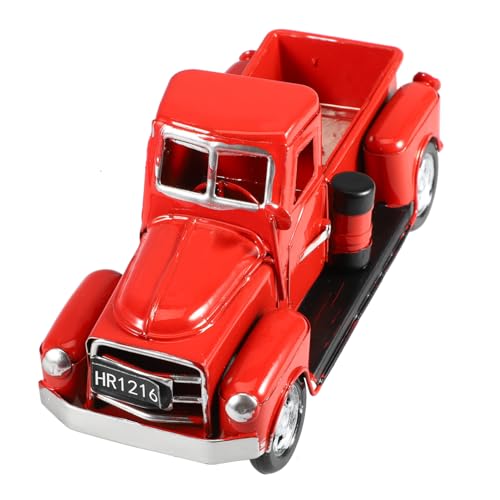 FONDOTIN Vintage Oldtimermodell aus Metall Kleines Dekoratives Automodell in Klassischem Rot Stilvolles Desktop Car Ornament für Zuhause Büro und Wohnheim Langlebiges Kreatives von FONDOTIN