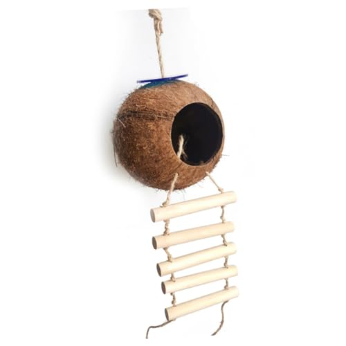FONDOTIN Vogelnest aus Kokosnussschale mit Leiter Vogelhöhle für Wellensittiche Nymphensittiche und Kleine Haustiere Sicheres und Warmes Versteck Natürliches Material Zufällige Farbe FONDOTIN Vogelnest aus Kokosnussschale mit Leiter Vogelhöhle für Wellensittiche Nymphensittiche und Kleine Haustiere Sicheres und Warmes Versteck Natürliches Material Zufällige Farbe von FONDOTIN