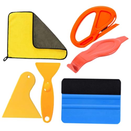 FONDOTIN Wallpaper Smoothing Tool Kit mit Kunststoffrakel Kratzmesser und Filzrakel zur Blasenentfernung und Kratzschutz Geeignet für Tapeten Klebefolien Auto Fensterfolien von FONDOTIN