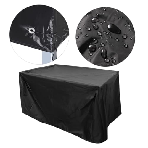 FONDOTIN Wasserdichte Gartenmöbel Abdeckung Outdoor Tisch Stuhl Schutz Polyester PVC Material Doppelt Vernäht mit Ösen und Nylonkordel zum Festziehen Schwarz Wetterfest für Terrasse und FONDOTIN Wasserdichte Gartenmöbel Abdeckung Outdoor Tisch Stuhl Schutz Polyester PVC Material Doppelt Vernäht mit Ösen und Nylonkordel zum Festziehen Schwarz Wetterfest für Terrasse und von FONDOTIN