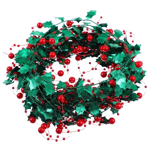FONDOTIN Weihnachtliche Tinsel Drahtgirlande mit Roten Beeren Biegsam Wiederverwendbar DIY Dekoration für Weihnachtsbaum Treppe Tisch und Festliche Bastelarbeiten FONDOTIN Weihnachtliche Tinsel Drahtgirlande mit Roten Beeren Biegsam Wiederverwendbar DIY Dekoration für Weihnachtsbaum Treppe Tisch und Festliche Bastelarbeiten von FONDOTIN