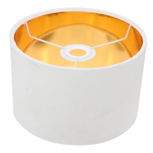 FONDOTIN Weißer Lampenschirm mit goldfarbenem Innenfutter Stoff Tischlampe Abdeckung Einfache Installation Sicherer Praktischer Schutz für Schlafzimmer und Zimmer FONDOTIN Weißer Lampenschirm mit goldfarbenem Innenfutter Stoff Tischlampe Abdeckung Einfache Installation Sicherer Praktischer Schutz für Schlafzimmer und Zimmer von FONDOTIN