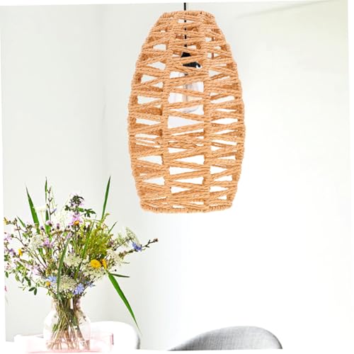 FONDOTIN Woven Papier rattan Lampenschirm Rund Dekorativ Chinesischer Stil Diffusor für Deckenlampen Warmes Licht Vielseitig für Wohnzimmer Schlafzimmer Küche Elegantes DIY von FONDOTIN