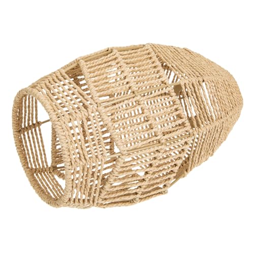 FONDOTIN Woven Stil Lampenschirm aus Papierseil Langlebiger Lampenschirm für Deckenleuchte für Wohnzimmer Esszimmer Restaurant Einfacher Montage Vintage Look von FONDOTIN
