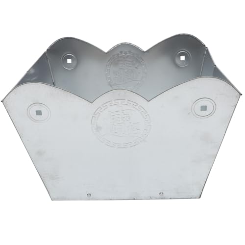 FONDOTIN brennender Eimer Faltenbarer Schatztopf Hausgebrauch Schatztopf Verbrennung Haken Geld dekorativ brennender Papiereimer Opferversorgung anbieten Feuerbecken Rostfreier Stahl Silver von FONDOTIN