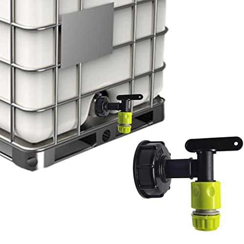 Auslaufhahn IBC Auslaufhahn für Regentonne, Wasserhahn Regentonne 3/4 Zoll, Schlauchanschluss Adapter Wassertank Zubehör für Regenwassertonne Regenfass Wassertonnen, Wasserhahn Ibc 1000l (3/4" A) von FONDUO