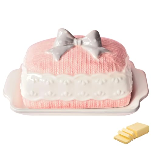 Butterdose Keramik 19 x 11.5 x 12.5cm Butterglocke Keramik Rosa Butter Dish Aus Porzellan Niedlich Butterschale Butter Dose Porzellan Butterdose Butterbox Butterfass Geschenk für Frauen Mädchen Butterdose Keramik 19 x 11.5 x 12.5cm Butterglocke Keramik Rosa Butter Dish Aus Porzellan Niedlich Butterschale Butter Dose Porzellan Butterdose Butterbox Butterfass Geschenk für Frauen Mädchen von FONDUO