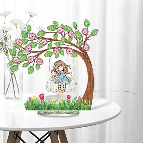 Diamond Painting 5D Diamant Painting Ramadan Deko Figur Full Kit mit Zubehör, Fee Baum Dekoration Diamantmalerei Stern und Mond Modell Ornament, Regenbogen Deko figure für Home Décor (Fee Baum) von FONDUO