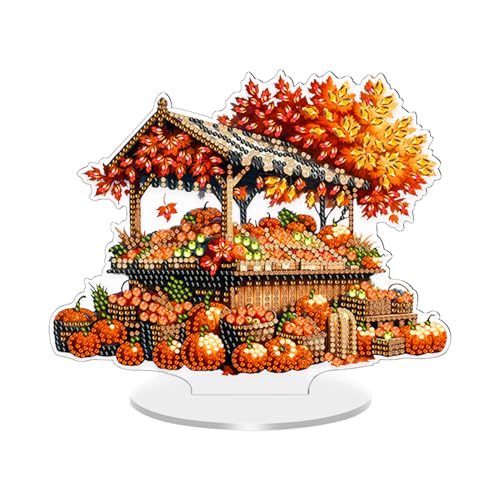 Diamond Painting Herbst Deko Kürbis Diamond Painting Aufsteller DIY Diamant Malerei Tischdeko Herbst Diamantmalerei Stehend Kunst Set 5D Kinder Erwachsene Diamant Malerei Herbstdeko Basteln (B) von FONDUO
