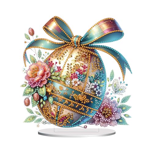 FONDUO Doppelseitig Diamond Painting Ostern Osterei, DIY Diamant Painting Osterhase Ornamente, 5D Diamond Painting Bastelset fr Frhling Ostern Dekoration (G) von FONDUO