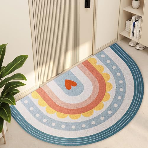 FONDUO Fußmatte Außen Regenbogen rutschfeste PVC Rückseite Fussmatte Aussen 40x60cm Türmatte Außen und Innen Fussmatten Haustür Regenbogen Fussabtreter Aussenbereich Lustige Welcome Fußmatte (C) von FONDUO