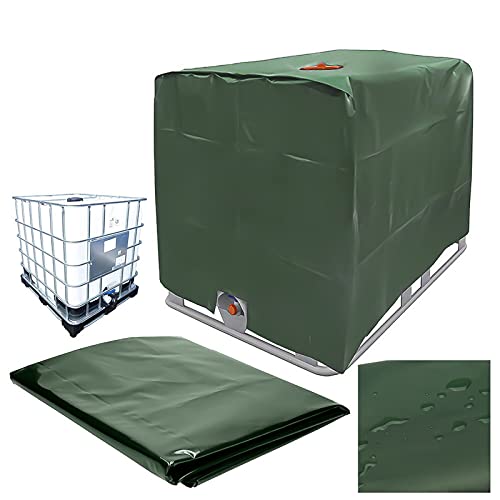 IBC tank Abdeckung Für wassertank 1000L, ibc tank zubehör Grün Abdeckung Wassertank 1000l, Wassertank Abdeckung regentonne abdeckung mit Lochauschnitt, UV-Folie Schutzhülle IBC Cover (1000L-Grün) von FONDUO