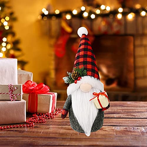 FONDUO Weihnachten Deko Wichtel|Weihnachten Puppe, Handgemachte Wichtel Figuren, H18-29cm Stehend Weihnachts Stoff Zwerge Santa Dolls Weihnachten Schmuck Festliche Geschenke (Weihnachtsmann) von FONDUO