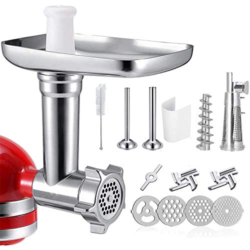 Fleischwolf Und Pürieraufsatz|Tomatensaftpresse Für KitchenAid,16/18Pcs metall Zubehör Fleischwolf Aufsatz Für KitchenAid,Fleischwolf Pürieraufsatz Wurst Stuffer Zubehör (16pcs) von FONDUO