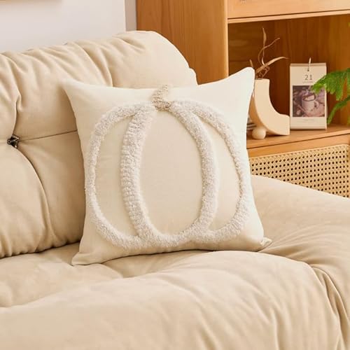 Herbst Deko Kürbis Kissenbezug 45 x 45 cm 2er Set Kissenbezug Herbstlich Kissenhülle Für Kissen Deko Pumpkin Zierkissenbezug Kürbis Deko Pillowcase Für Herbst Autumn Halloween Erntedankfest (C) von FONDUO