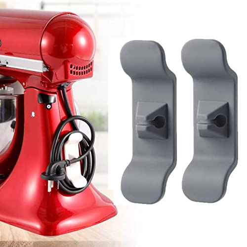 Kabelhalter Kabelclips Zubehör für Kitchen Aid-Standmixer, 2 Stück Kabelhalter Organizer Fleischwolf Zubehör für die Küchenmaschinen, Vielzwecke Kabelführung Kabel Organizer für Netzkabel (Grau) von FONDUO