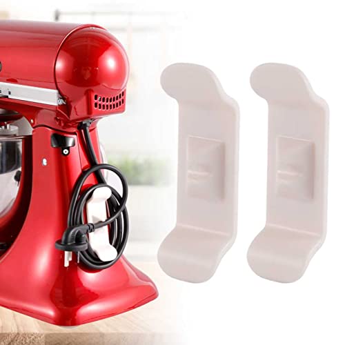 Kabelhalter Kabelclips Zubehör für Kitchen Aid-Standmixer, 2 Stück Kabelhalter Organizer Fleischwolf Zubehör für die Küchenmaschinen, Vielzwecke Kabelführung Kabel Organizer für Netzkabel (Weiß) von FONDUO