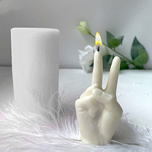 Kerzenformen 3D Hand Finger Kerzenformen|Silikonform Kerzen, Kerzen Formen Silikon für Herstellung Kerzen, Aromasteinen, Schokolade, Seife für Weihnachten Und Partys (Finger-2) von FONDUO