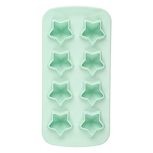 Silikon Eiswürfelform, Sternförmige Eiswürfelbehälter, 8 Fach Eiswürfelformen Ice Cube Tray Für Gekühlte Getränke, Whisky Und Cocktails, Leicht Lösen (Grün) von FONDUO