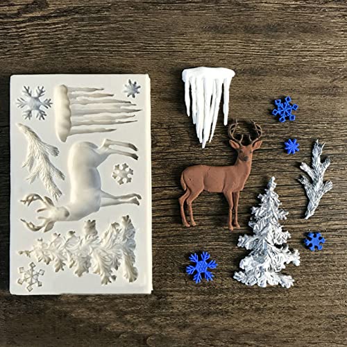 Silikonform 3D Weihnachten Silikonform Figuren Backformen für Weihnachten Keks Prägung Silikonform 3D elch SchneeflockeFondant Backformen Silikon für Keks Pudding Muffin Schokoladen (Engel A) von FONDUO