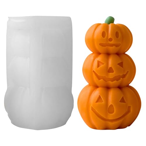 Silikonformen Gießformen, Silikonform Kürbis Herbst, Halloween Kerzen Formen Silikon Halloween Kerzenform Kürbis Kerzengießformen Herbstliche Pumpkin Silikon Gießform Für Herbst Deko (A) von FONDUO