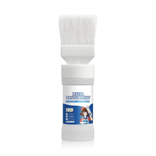 Wandfarbe Zum Ausbessern Für Wand Metall Geländer Türen Fenster Möbel, 180ML Fassadenfarbe Weiß mit Auftragsbürste, Weiß Farbe Express Innenfarbe (A) von FONDUO