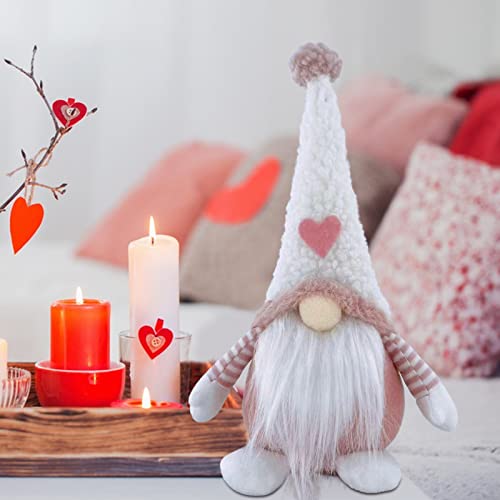 FONDUO Valentinstag Deko Wichtel, Valentinstag Wichtel Figuren Für Valentinstag deko, Deko Wichtel Hochzeit Geschenk Jahrestag Geschenk Für Sie (Weiß Rosa) von FONDUO