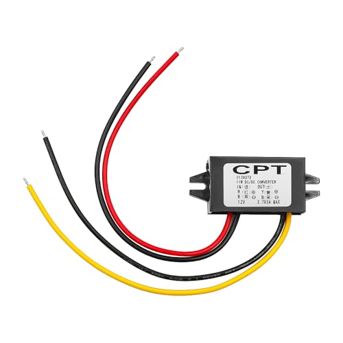 FONGKNOX 12 V auf 3,7 V, 3 A, Konverter, DC-DC-Abwärtsmodul, wasserdichter Stromrichterregler mit Überstromschutz, IP67 Überspannungs-Kurzschlussschutz DC-Transformator Autoelektrikreparaturen DIY von FONGKNOX