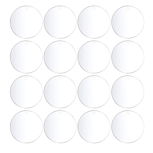 FONGKNOX transparente, runde Acrylscheiben, 5 cm, transparente Acrylplatten, 2 mm dicke, runde Acrylscheiben für Bilderrahmen, DIY-Bastelprojekte, Schilder, 16 Stück von FONGKNOX