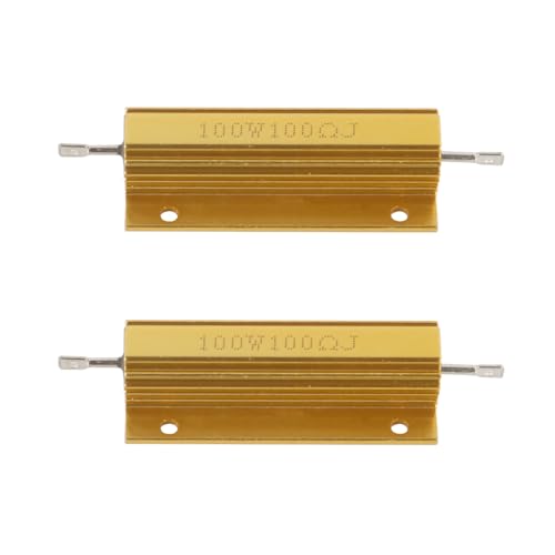 Stück FONGKNOX 100 W 100 R Widerstand mit Aluminiumgehäuse 100 Ohm Aluminium-Goldschalengehäuse Drahtwiderstand Lastwiderstände Heatshink-Gehäuse Reparaturtest Metallwiderstand von FONGKNOX