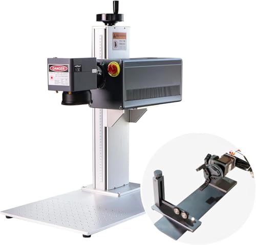 FONLAND 3W 5W Lasergravierer Integrierte Tragbare Luftkühlung UV Lasermarkiermaschine zum Gravieren von Kristallglas Acryl und Kunststoffmaterialien. (110 x 110 mm) (5W Rotation) von FONLAND