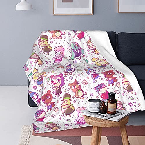 Animal – Crossing Fleece-Überwurfdecke für Couch, Sofa oder Bett, Überwurf, weich, luxuriöse Flanell-Kuscheldecke, super gemütlich und bequem für alle Jahreszeiten (152.4x127 cm) von ISRKU