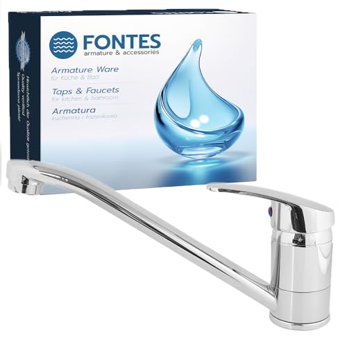 FONTES Einhebel Wasserhahn Küche mit 360 ° Drehbare Auslauf - Küchenarmatur aus Messing und Zink mit Chrom-Finish - Waschtischarmatur mit Keramik Kartusche - Komplettset zur einfachen Installation FONTES Einhebel Wasserhahn Küche mit 360 ° Drehbare Auslauf - Küchenarmatur aus Messing und Zink mit Chrom-Finish - Waschtischarmatur mit Keramik Kartusche - Komplettset zur einfachen Installation von FONTES