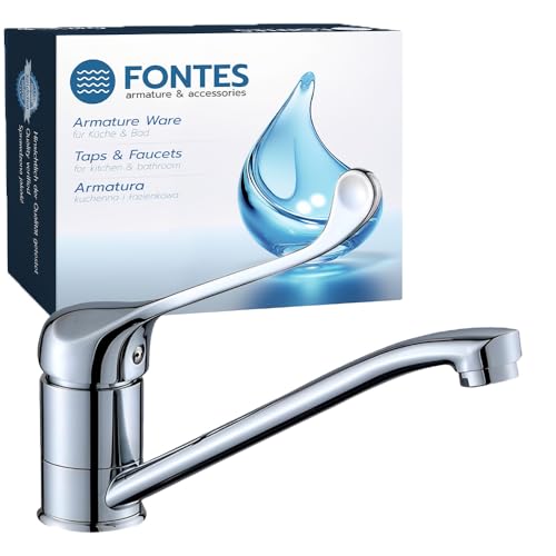 FONTES Hygienische Wasserhahn Küche und Bad mit 360 ° Drehbare Auslauf - Mischbatterie Waschbecken mit Ellenbogenhebel - Waschbeckenarmatur aus Messing mit Chrom Finish - Medizinische Armatur FONTES Hygienische Wasserhahn Küche und Bad mit 360 ° Drehbare Auslauf - Mischbatterie Waschbecken mit Ellenbogenhebel - Waschbeckenarmatur aus Messing mit Chrom Finish - Medizinische Armatur von FONTES