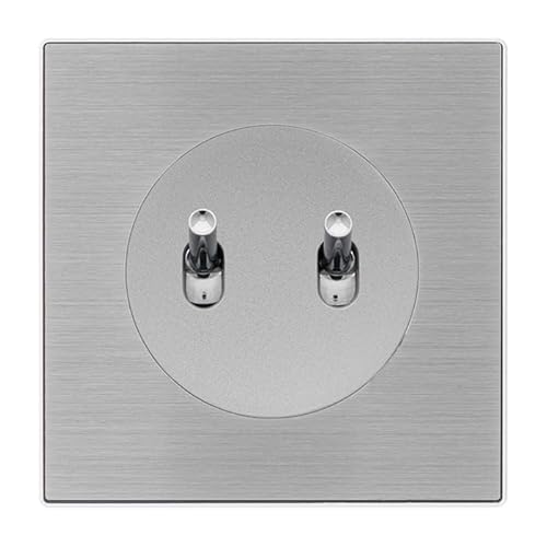 Doppelter ALU-Druckschalter mit DOM-Chromgriff und grauer Metallplatte – elegante und praktische Steuerung für eine optimierte Steuerung von FONTINI